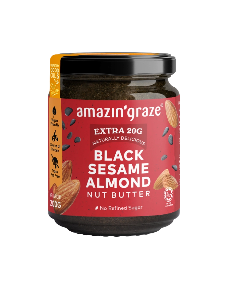 Black Sesame Almond Butter - Amazin' Graze Malaysia
