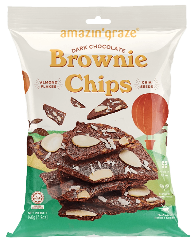 Dark Chocolate Brownie Chips - Amazin' Graze Malaysia