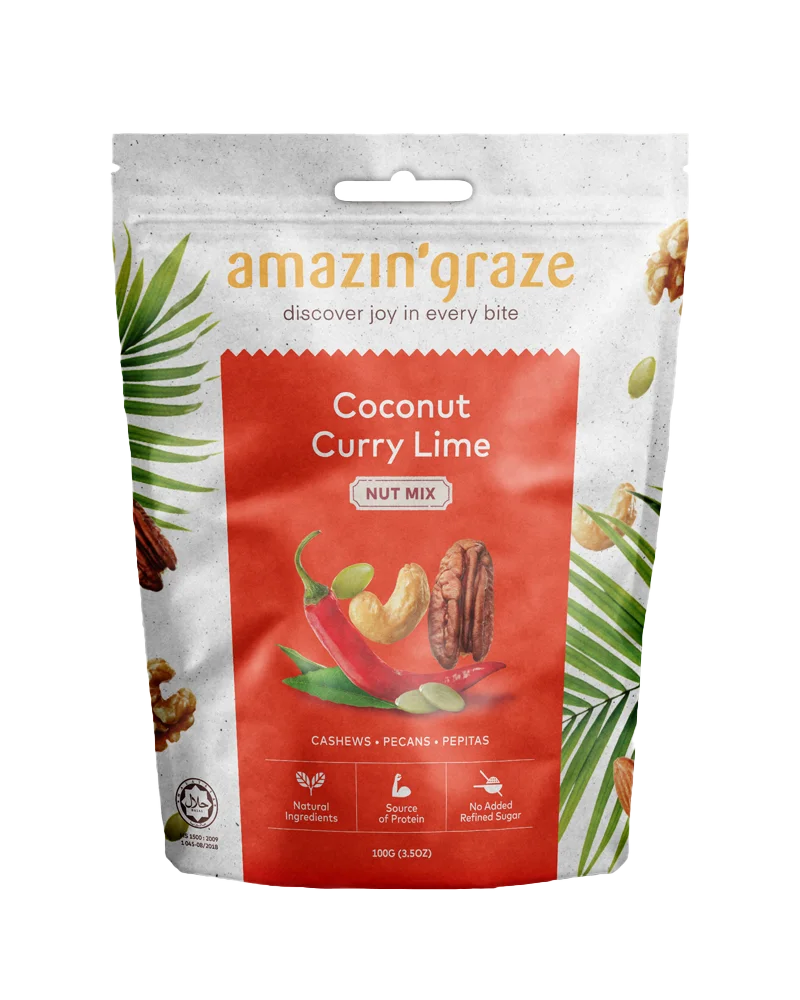 Coconut Curry Lime Nut Mix - Amazin' Graze Malaysia