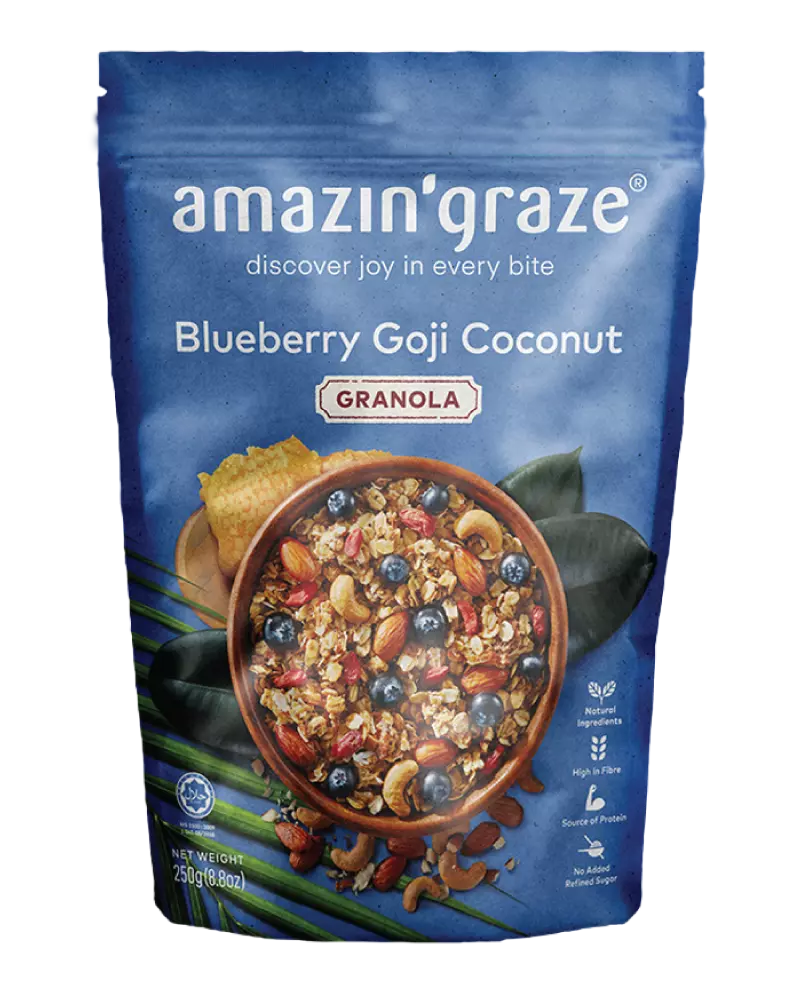 Blueberry Goji Coconut Granola - Amazin' Graze Malaysia