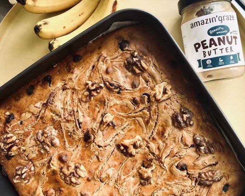 Greek Yogurt Banana Bread with Peanut Butter