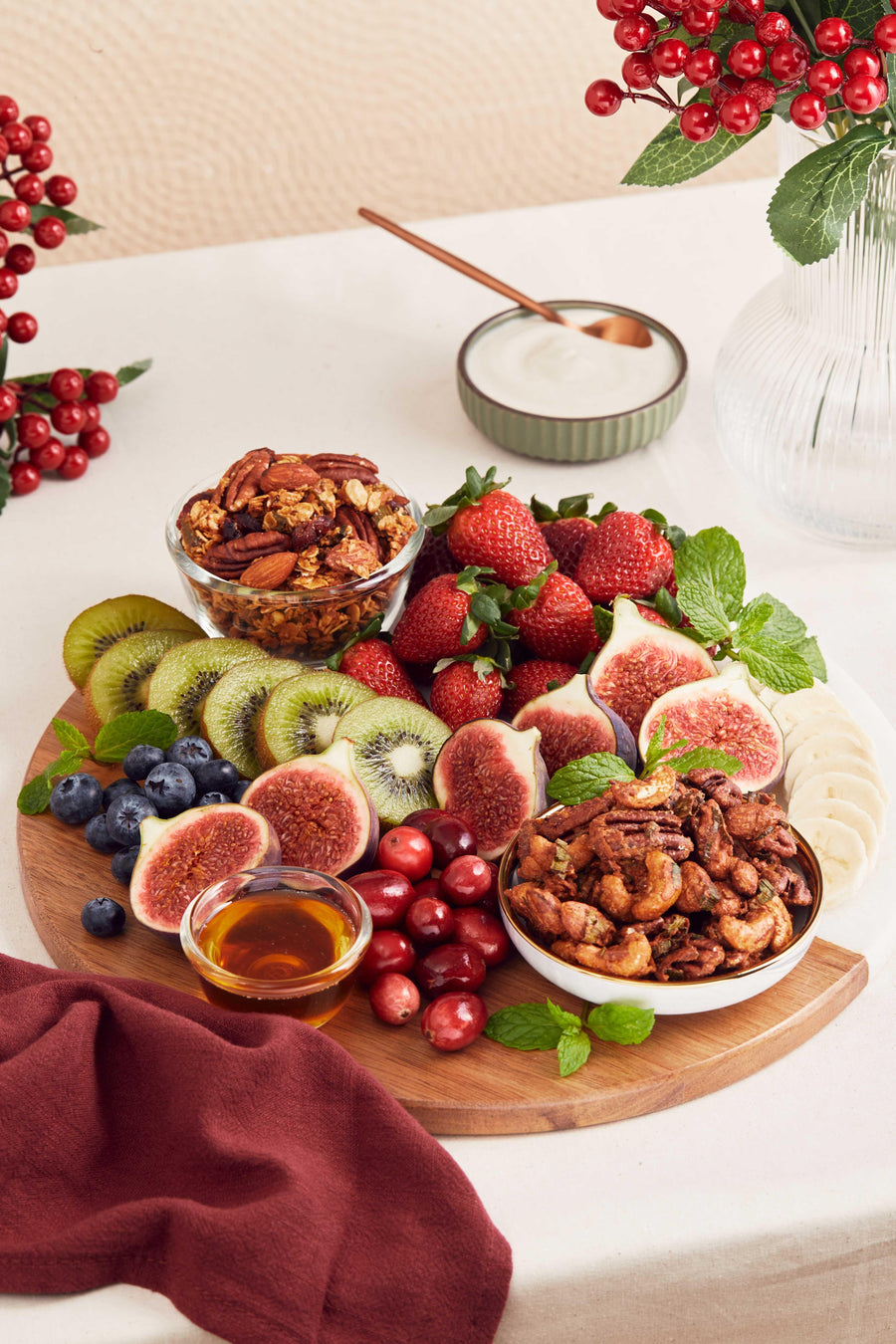 Granola Breakfast Grazing Board with Pandan Coconut