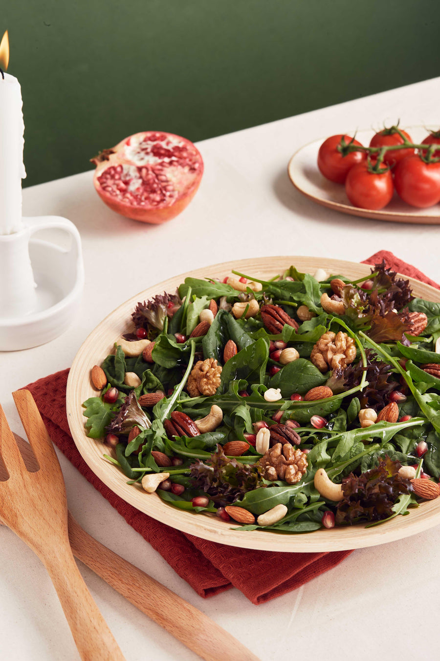 Pomegranate Kale Salad with Nutty Protein Trail Mix