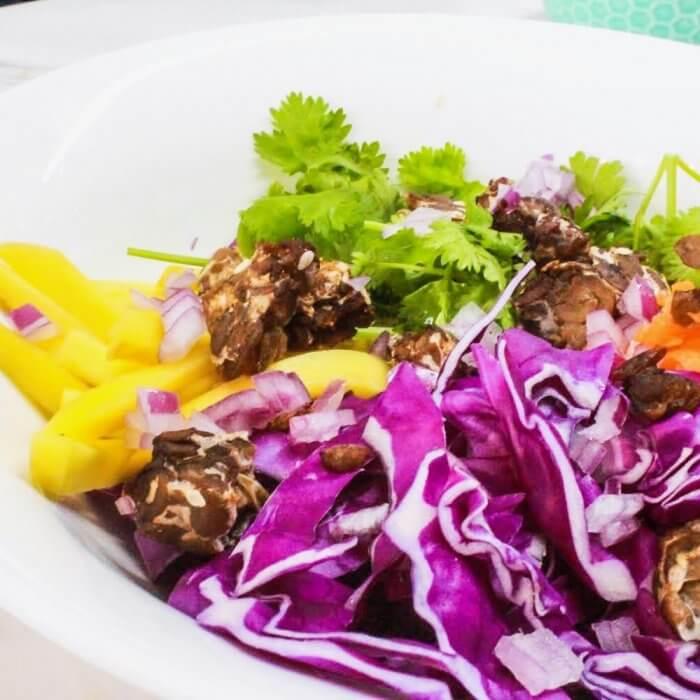 Rainbow Thai Salad with Ginger Sesame Dressing