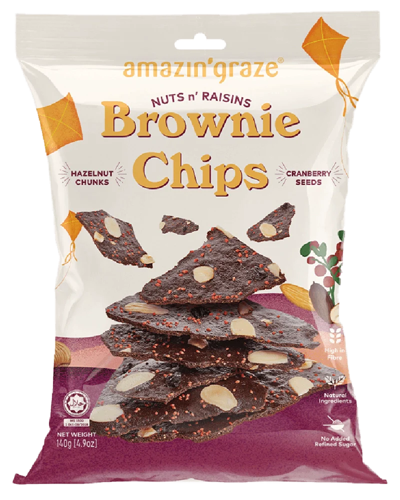 Nuts n' Raisins' Brownie Chips - Amazin' Graze Malaysia