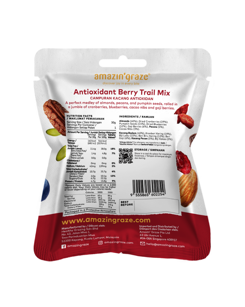 Mini Antioxidant Berry Trail Mix - Amazin' Graze Malaysia