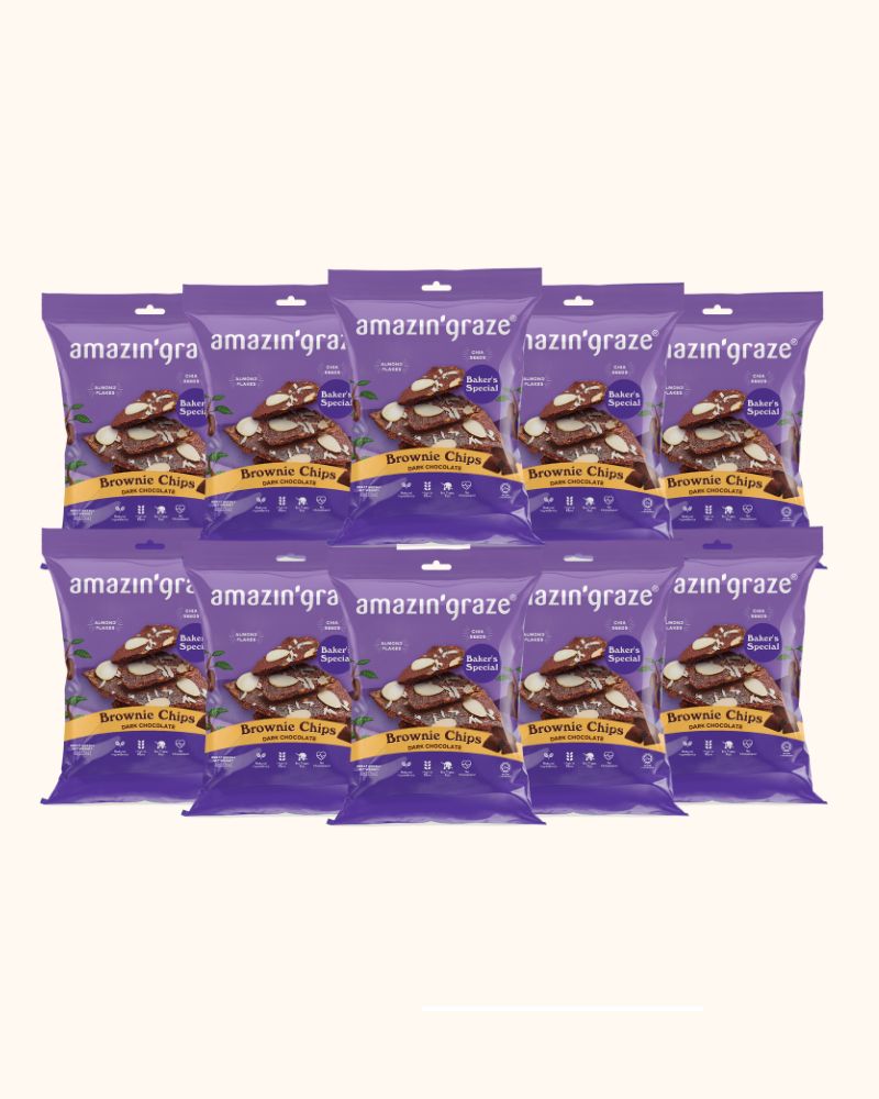 Bundle of 10 Dark Chocolate Brownies Chips 60g