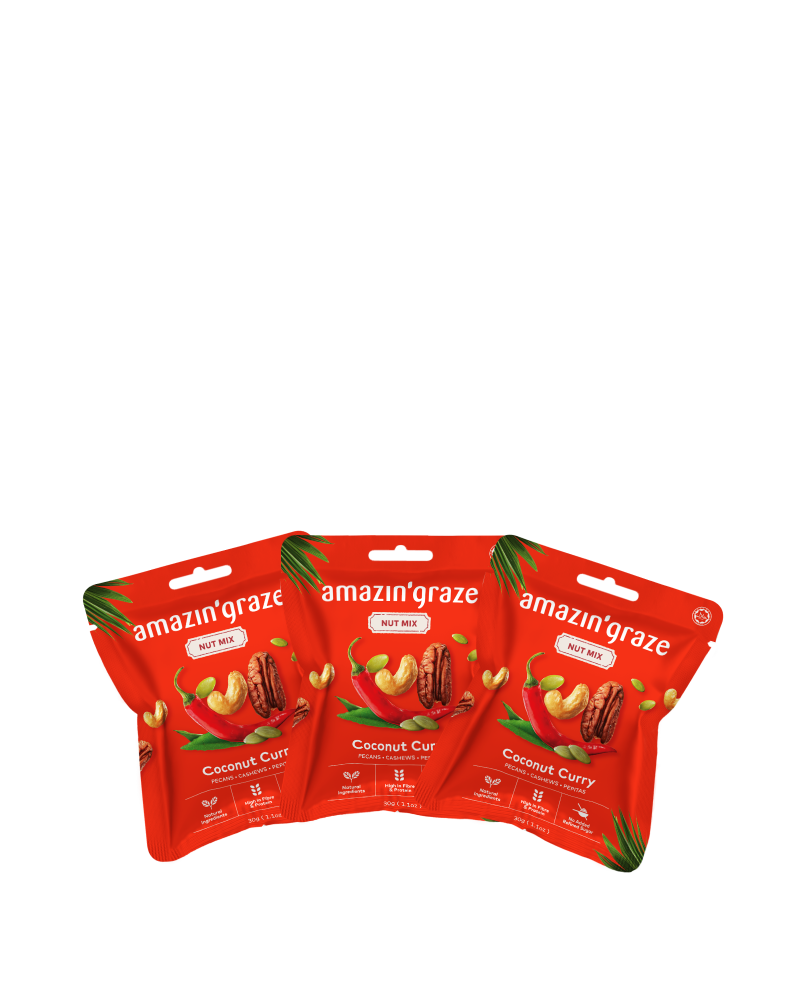 Bundle of 3 Mini Coconut Curry Nut Mix (3x40g)