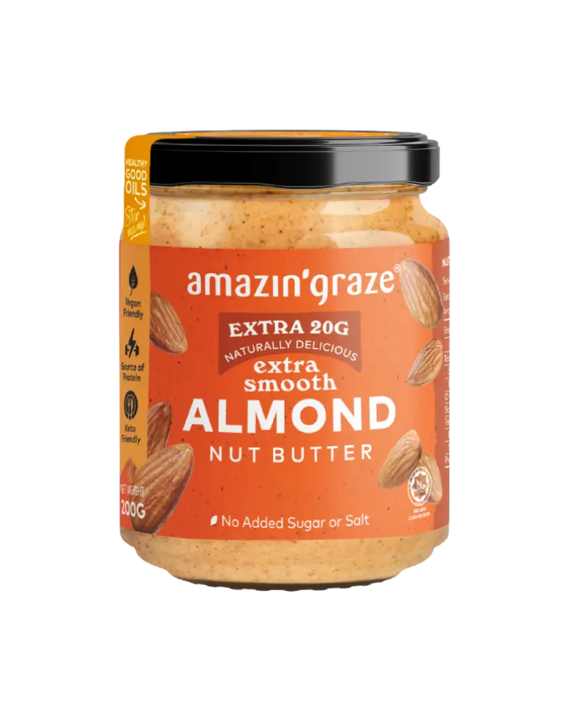 Smooth Almond Butter [Salt & Sugar Free] - Amazin' Graze Malaysia