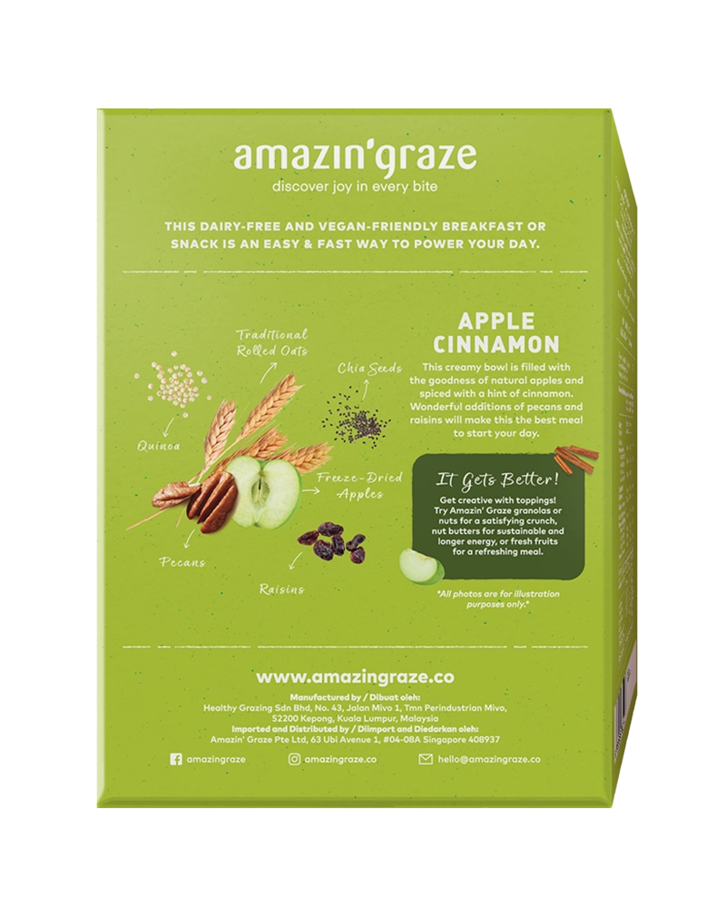 Apple Cinnamon Instant Oatmeal - Amazin' Graze Malaysia