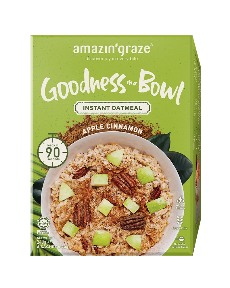 Apple Cinnamon Instant Oatmeal - Amazin' Graze Malaysia