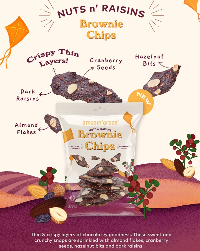 Bundle of 3 Brownie Chips - Amazin' Graze Malaysia