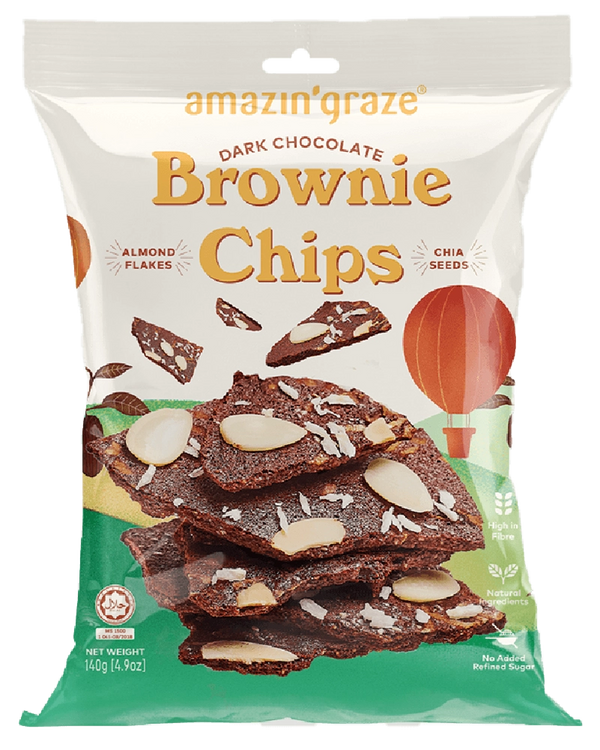 Dark Chocolate Brownie Chips - Amazin' Graze Malaysia