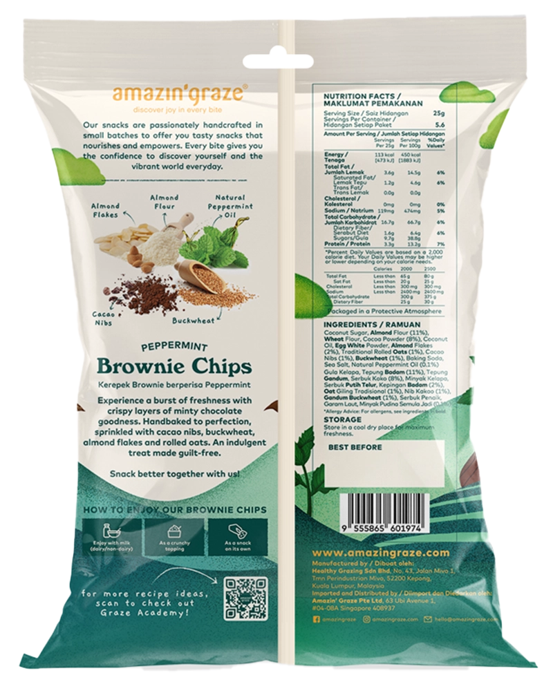 Peppermint Brownie Chips - Amazin' Graze Malaysia