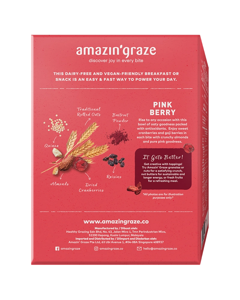Pink Berry Instant Oatmeal - Amazin' Graze Malaysia