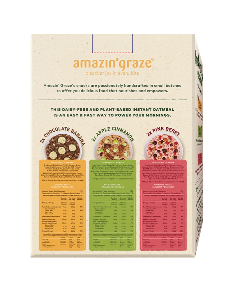 Instant Oatmeal Variety Pack - Amazin' Graze Malaysia