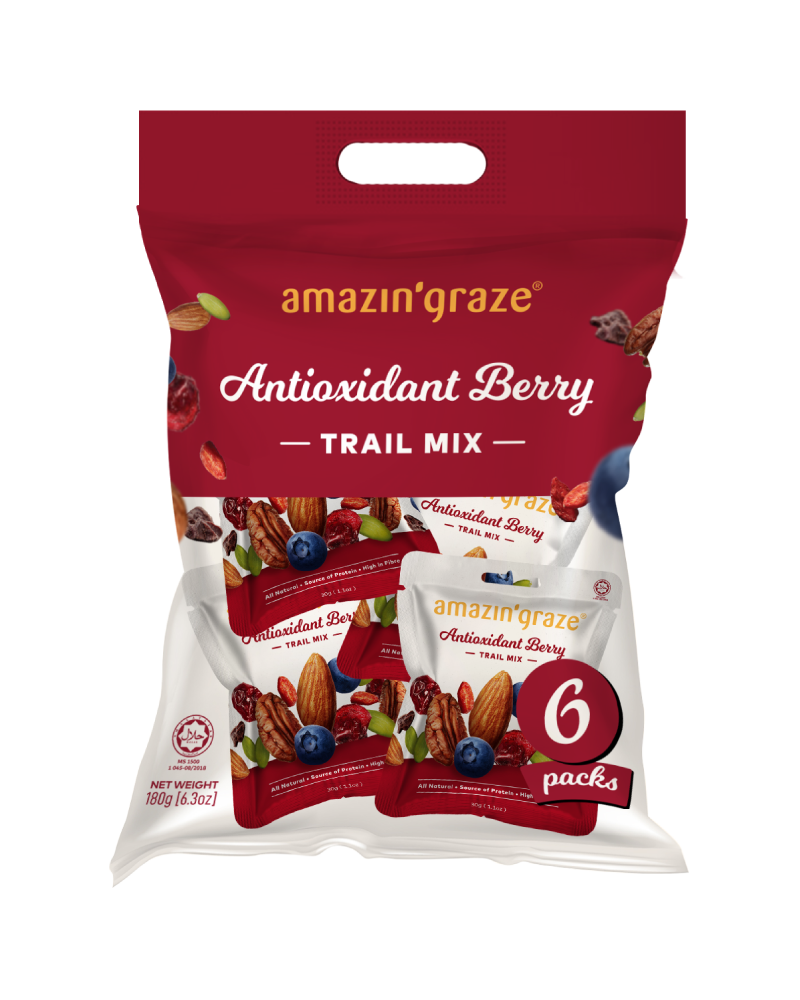 Bag of 6 Antioxidant Trail Mix - Amazin' Graze Malaysia