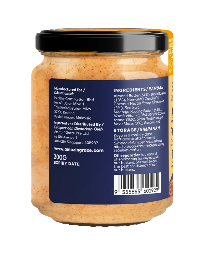 Cinnamon Roll Almond Butter - Amazin' Graze Malaysia