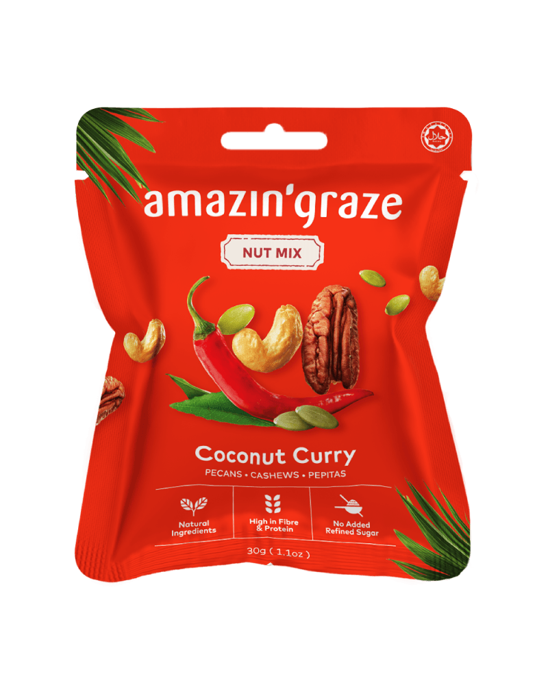 Mini Coconut Curry Nut Mix - Amazin' Graze Malaysia