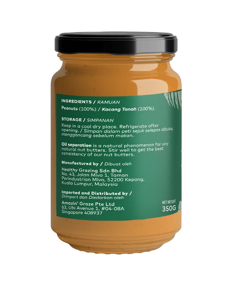 Crunchy Peanut Butter [Salt & Sugar Free] - Amazin' Graze Malaysia