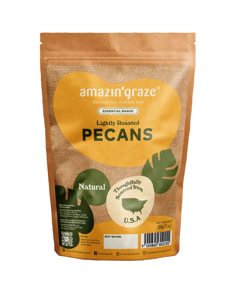 Lightly Roasted USA Pecans - Amazin' Graze Malaysia