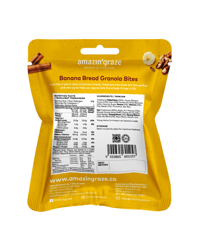 Amazin' Graze Mini Banana Bread Granola Bites 40g