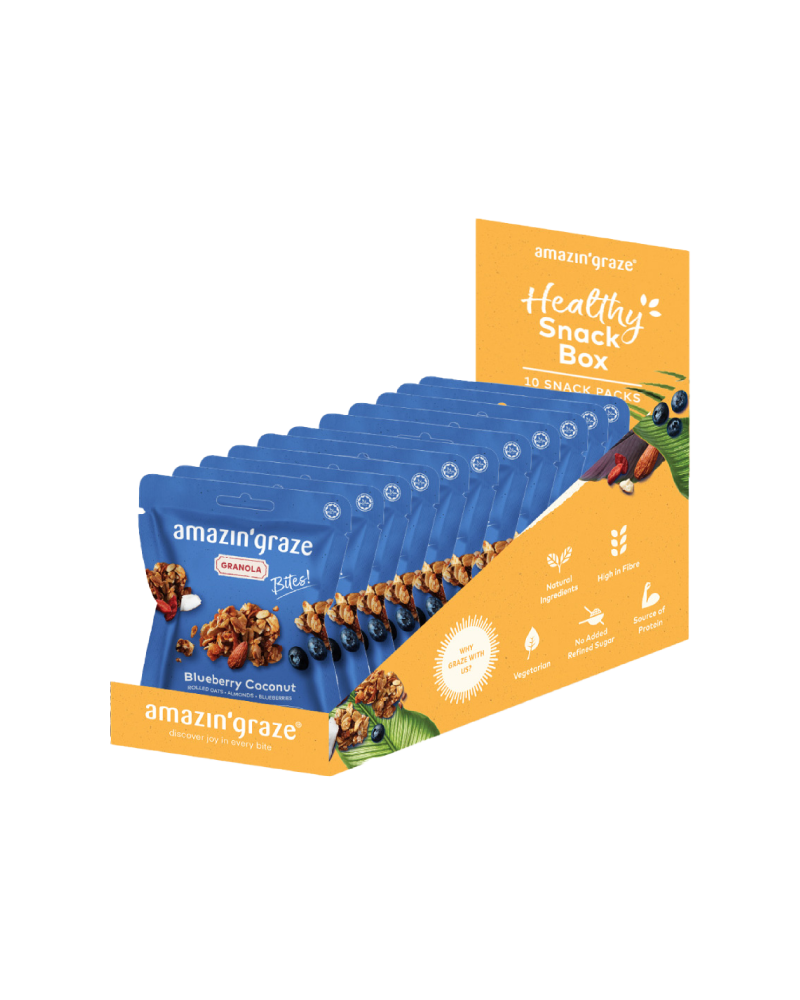 Amazin' Graze Mini Blueberry Coconut Granola Bites-Bundle of 10 400g (10 x 40)