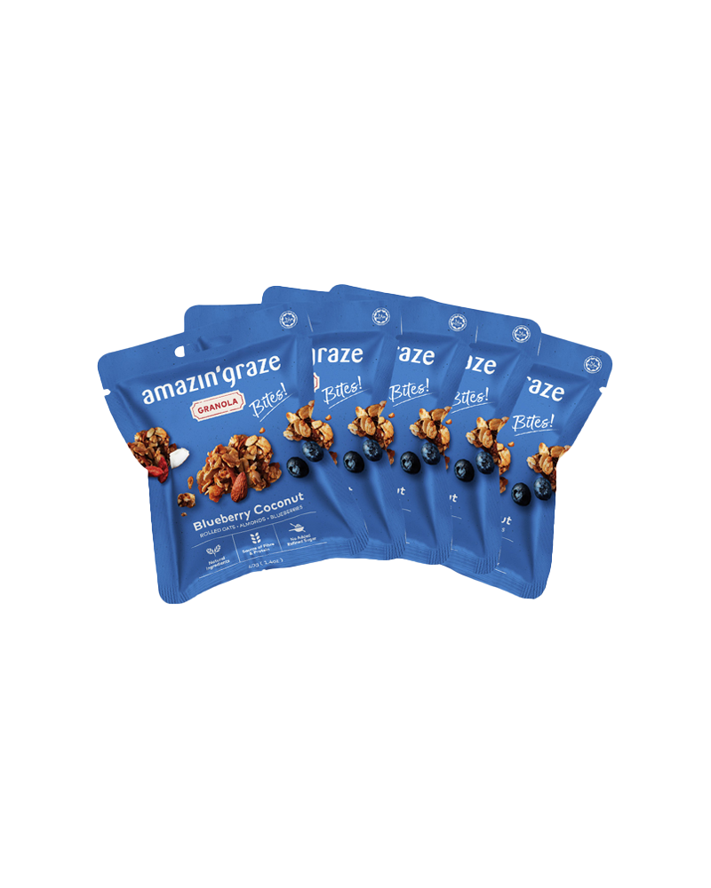 Amazin' Graze Mini Blueberry Coconut Granola Bites-Bundle of 5 200g (5 x 40)