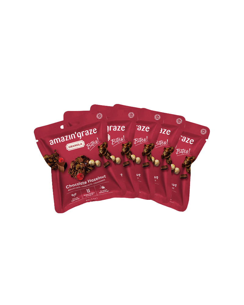 Amazin' Graze Mini Chocolate Hazelnut Granola Bites-Bundle of 5 200g (5 x 40)