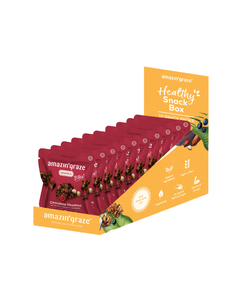 Amazin' Graze Mini Chocolate Hazelnut Granola Bites-Bundle of 10 400g (10 x 40)