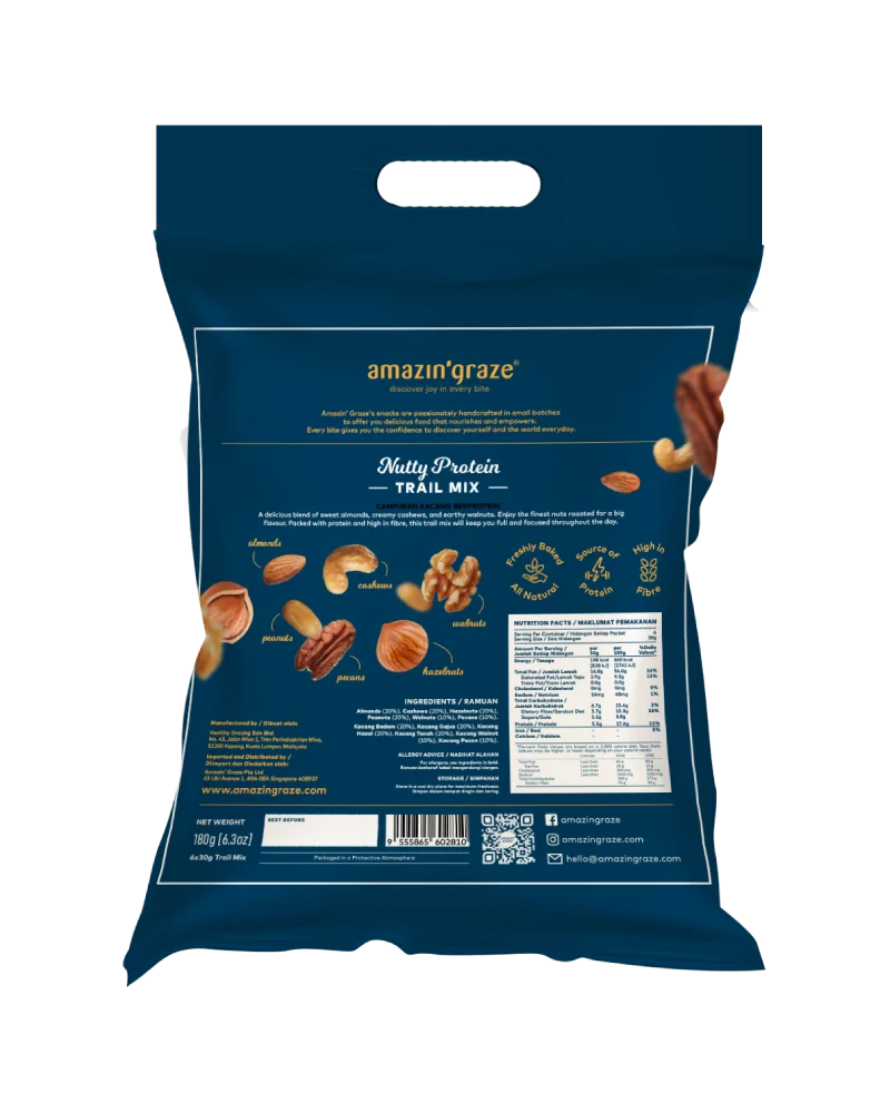 Bag of 6 Nutty Trail Mix - Amazin' Graze Malaysia