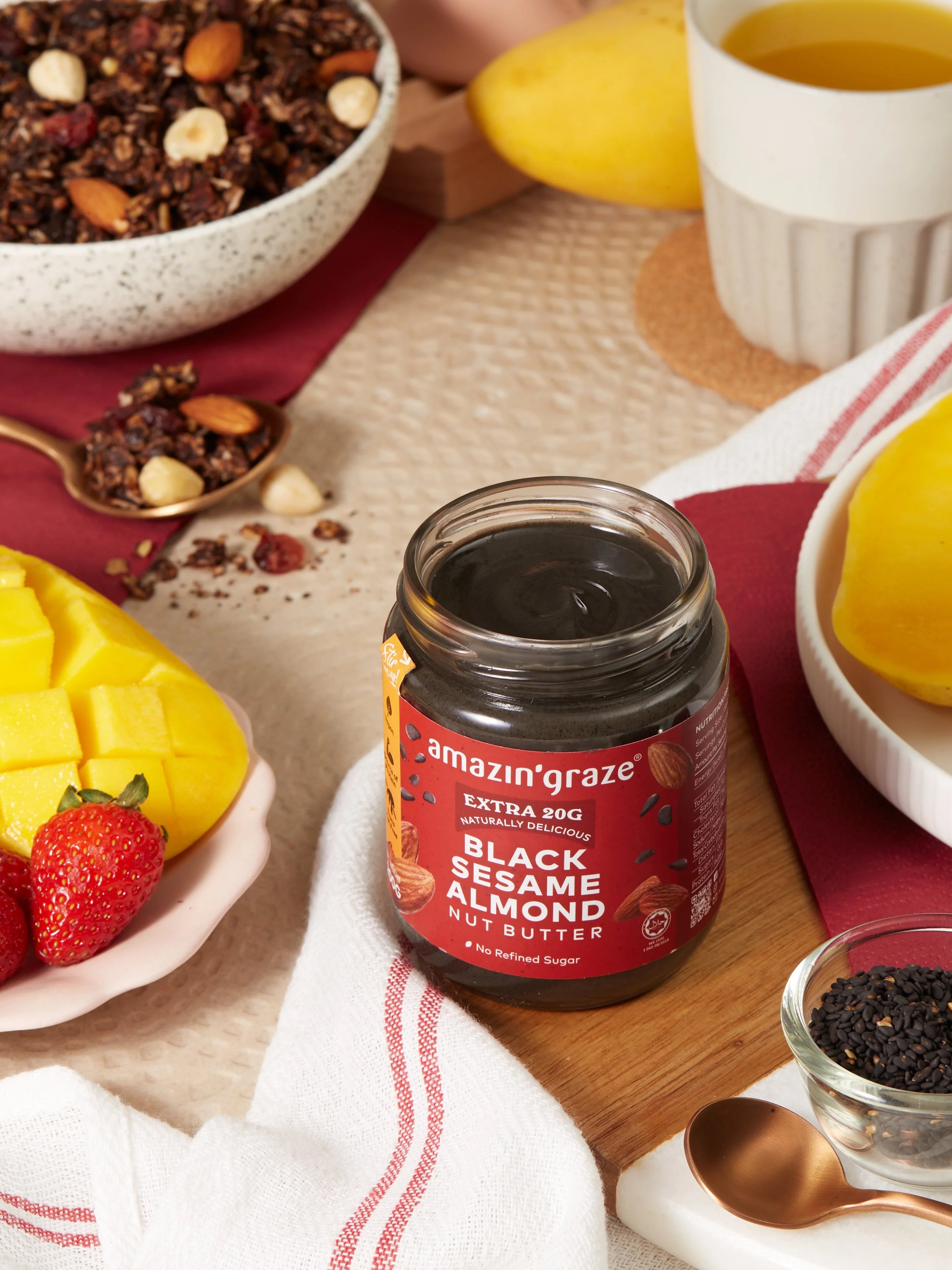 Black Sesame Almond Butter - Amazin' Graze Malaysia